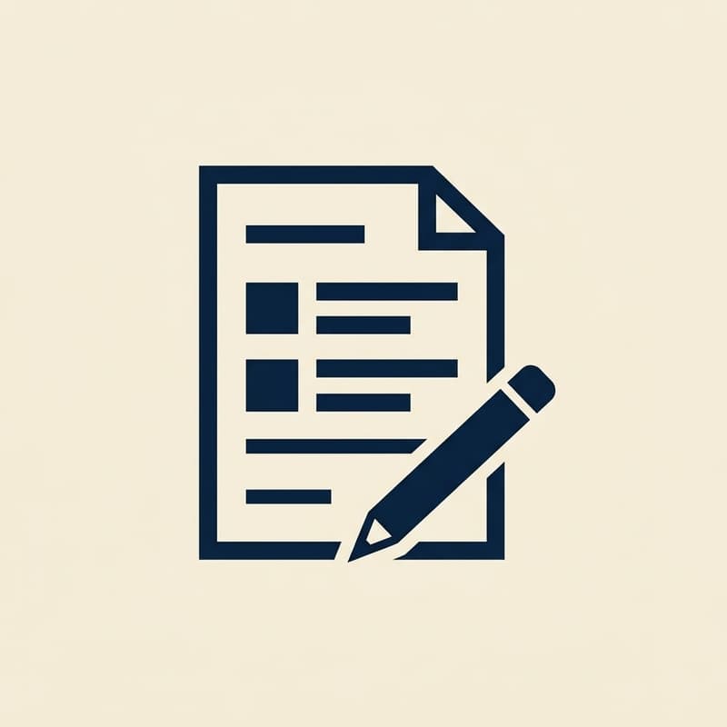 Document icon with a checklist and a pencil